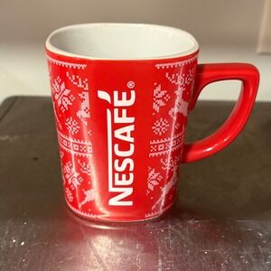 Nescafe Red Christmas‎ Reindeer Snowflake Mug Coffee Cup 11oz 350ml